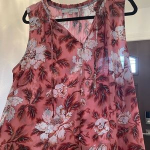 Loft sleeveless blouse xl floral